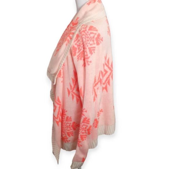 CHARLOTTE RUSSE HOT PINK & CREAM CARDIGAN SZ.M EUC - Picture 3 of 7